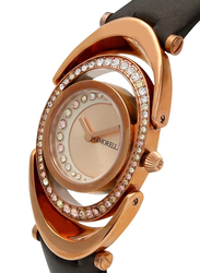 Morellato Heritage Analog Watch for Women with Leather Band, Water Resistant, R015110650, Brown-Rose Gold