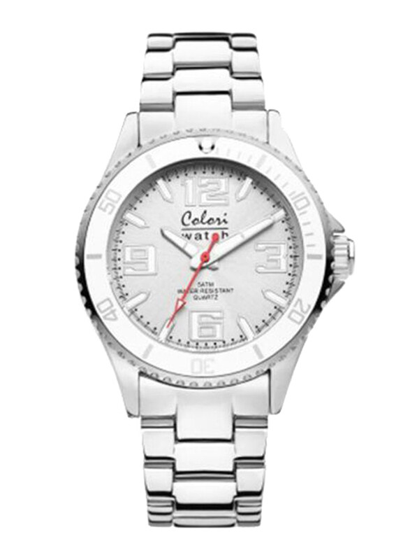 

Colori Analog Watch for Women with Stainless Steel Band, Water Resistant, 5-COL 223, Silver