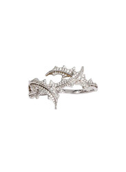 Apm Monaco 925 Sterling Silver Double Finger Ring for Women with Cubic Zirconia Stone, Silver, EU 56