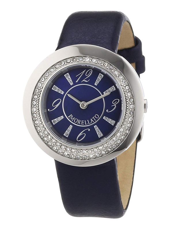 Morellato Luna Analog Watch for Women with Leather Band, Water Resistant, R0151112502, Blue