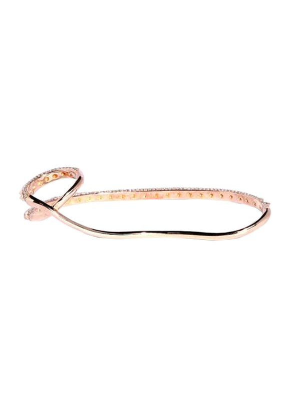 Apm Monaco 925 Sterling Silver Bangle for Women with Zirconia Stone, Rose Gold