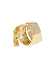 آيه بي ام موناكو خاتم من الفضة الاسترليني 925 مزين باحجار الزيركون، ذهبي، مقاس 54 اوروبي