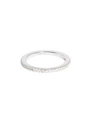 Apm Monaco 925 Sterling Silver Midi Ring for Women with Cubic Zirconia Stone, Silver, EU 44