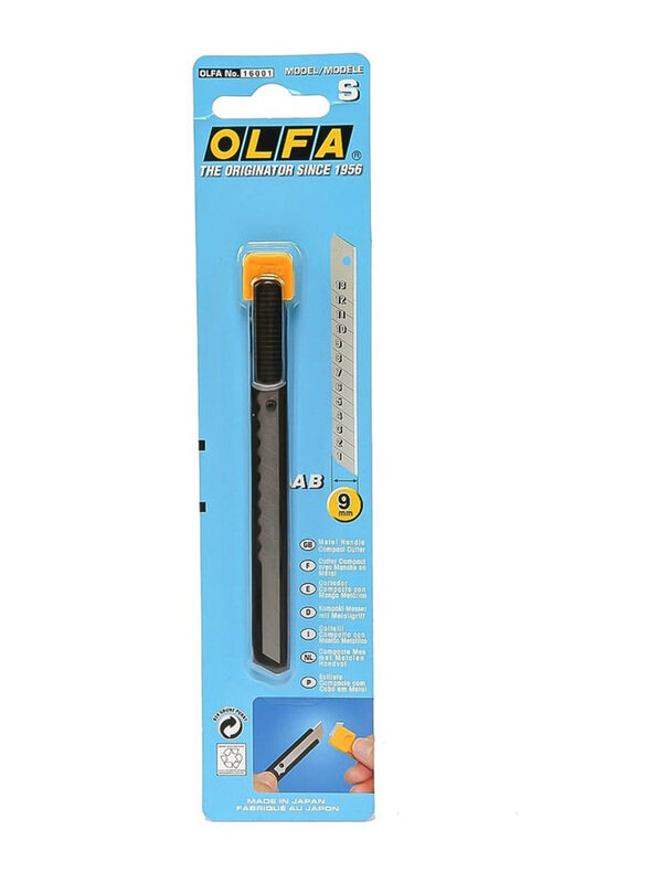 

Olfa 9mm Metal Body S Compact Cutter, Silver