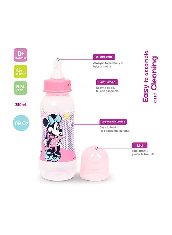 

Disney Minnie Mouse Feeding Bottle, 250ml, Pink