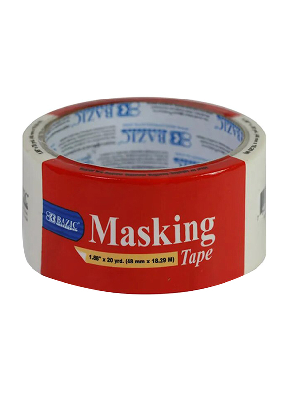 Bazic General Purpose Masking Tape, 20 Yards, 48mm x 18.29m, Clear