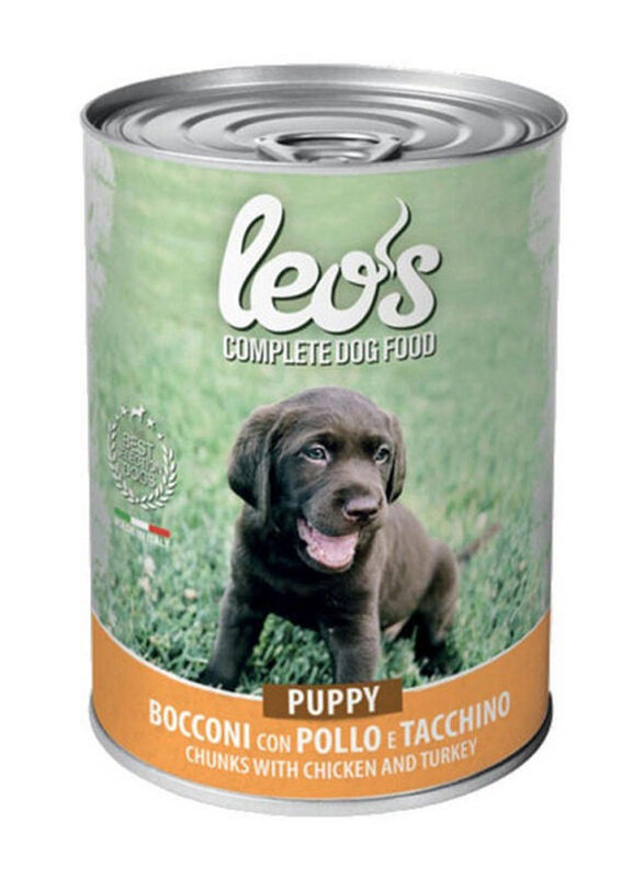 

Leos Complete Puppy Chunks Can Wet Dog Food with Chicken & Turkey, 415g