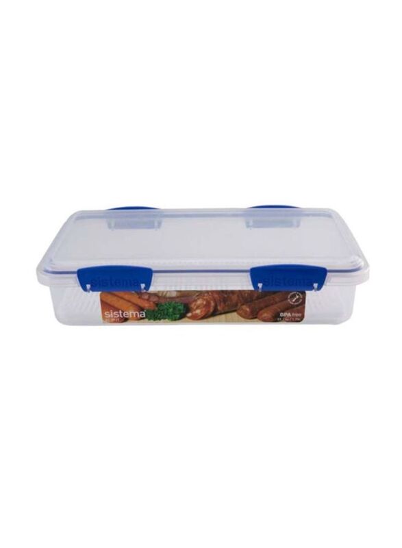 Sistema Klip It Food Container, 1.75L, Clear/Blue