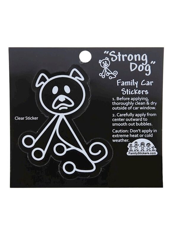 Family Sticker Strong Dog Car Sticker, Black