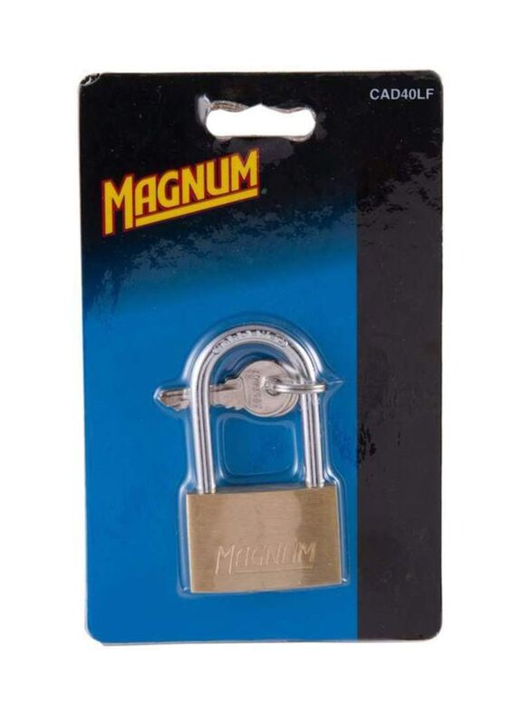 Master Lock 40mm Magnum Long Shackle Padlock, Beige/Silver
