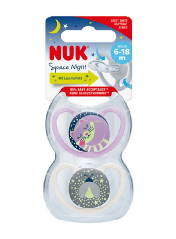 

Nuk Space Night Silicone Soother, 6-18 Months, Multicolour