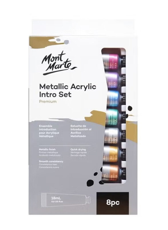 

Mont Marte Premium Acrylic Paint Intro Set, 8 Pieces, Multicolour