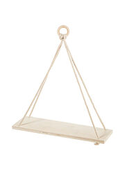 Darice Unfinished Wooden Shelf With Rope Hanger, Beige