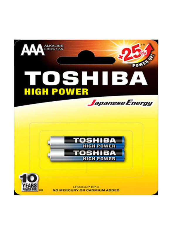Toshiba High-Power AAA-2 Alkaline Batteries, Black