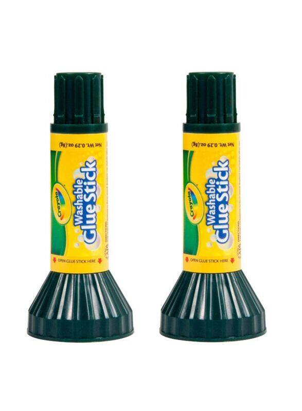 Crayola Washable Glue Stick Set, 2 Piece, Yellow/Black