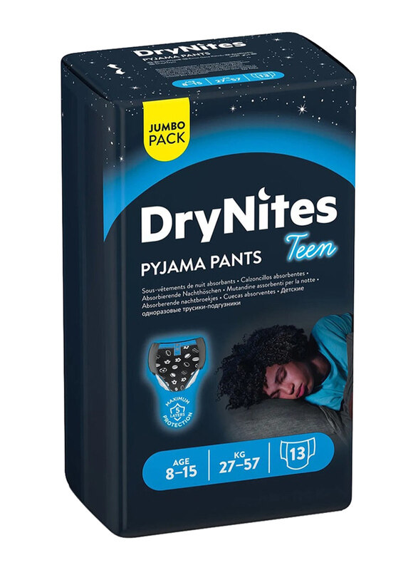 

Huggies DryNites Pyjama Pants Teen Jumbo Pack, Size 8, 27-57 kg, 13 Count