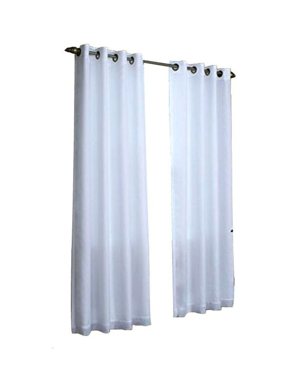 Thermavoile Rhapsody Lined Polyester Window Curtain, White