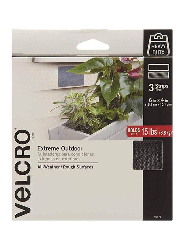 Velcro Industrial Strength Superior Holding, 3 Pieces, Grey