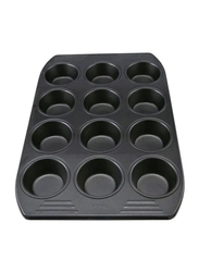 Tefal 12 Cup Easy Grip Non-Stick Rectangular Muffin Pan, Black
