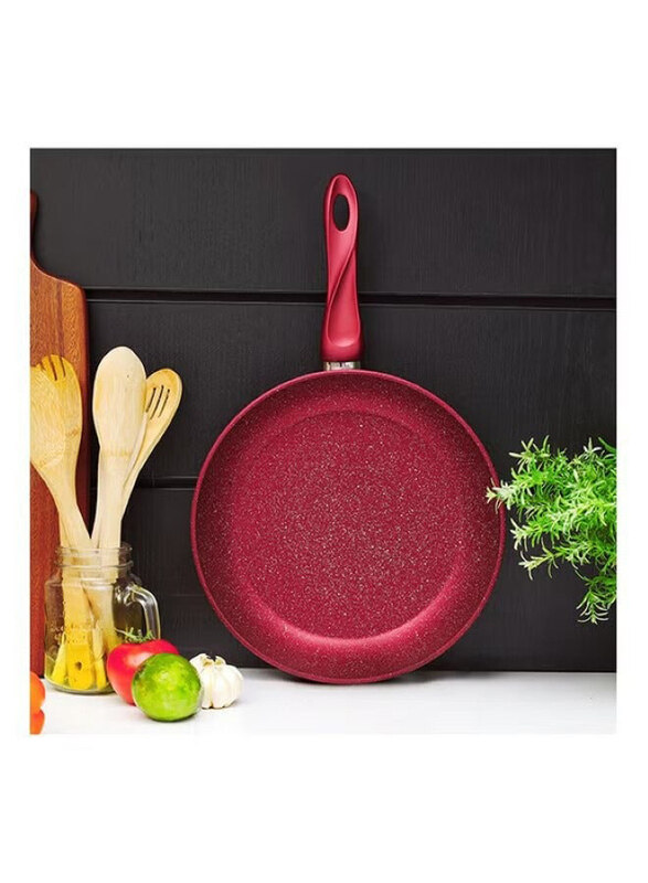 

Royalford 24cm Aluminium Round Frypan with Durable Granite Coating, L10SK3, Maroon