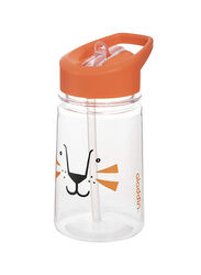 Aladdin 430ml Flip And Sip Lion Water Bottle, Clear/Orange