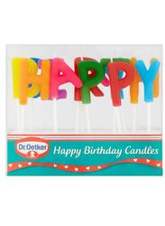 Dr.Oetker Letter Happy Birthday Candles, 13 Pieces, Multicolour