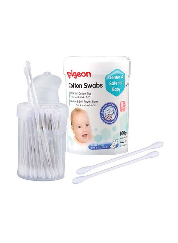 

Pigeon 100-Piece Cotton Swabs, Assorted, White