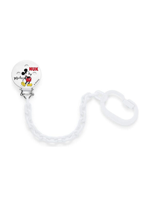 

Nuk Mickey Soother Chain, White