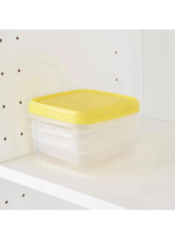 Pruta 3-Piece Food Container Set, Yellow/Clear