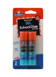 Elmer's Washable Gel School Glue Sticks, 2 Piece, Clear
