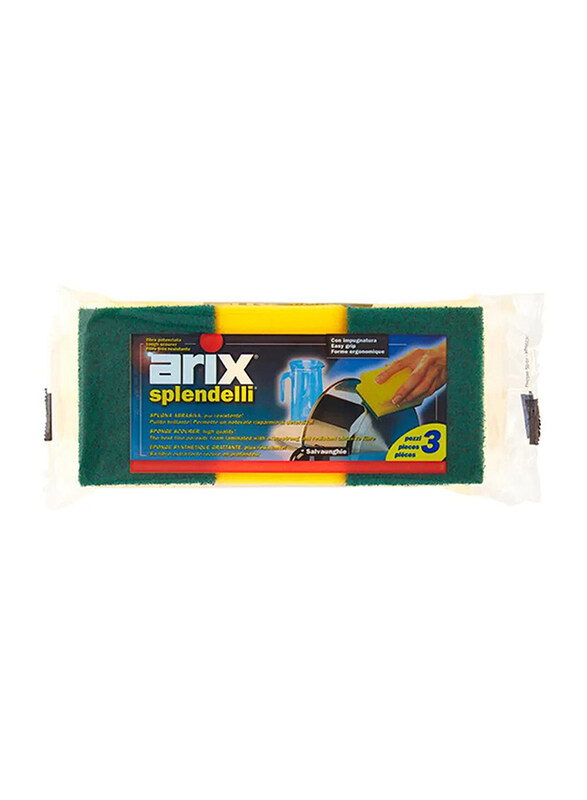 

Arix Splendelli Heavy Duty Scouring Sponge, Green, 3 Pieces
