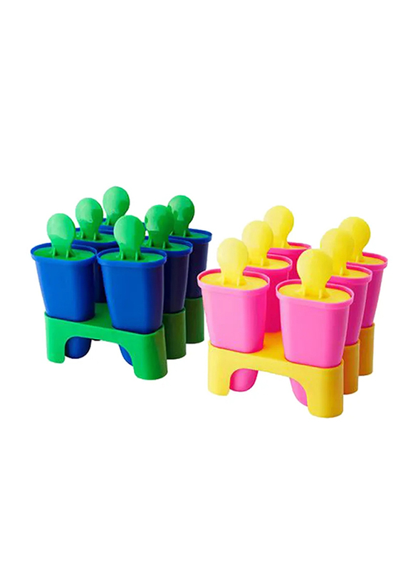 12-Piece Plastic Ice Lolly Maker Set, Multicolour