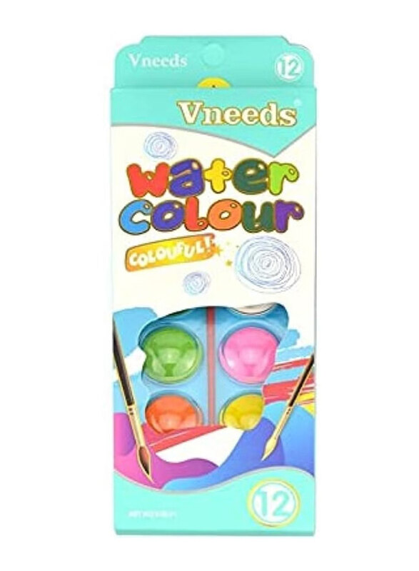 

Vneeds Drawing Water Colors, 12 Pieces, Multicolour