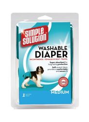Simple Solution Washable Dog Diaper, Medium, Blue