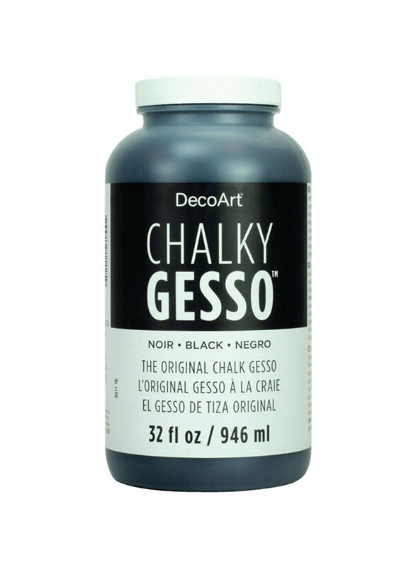Deco Art Chalky Gesso Ultra-Matte Primer, 946ml, Black
