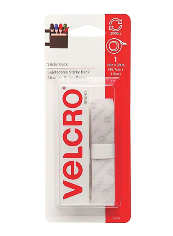 Velcro 18 x 3.4-inch Sticky Back Tape, White