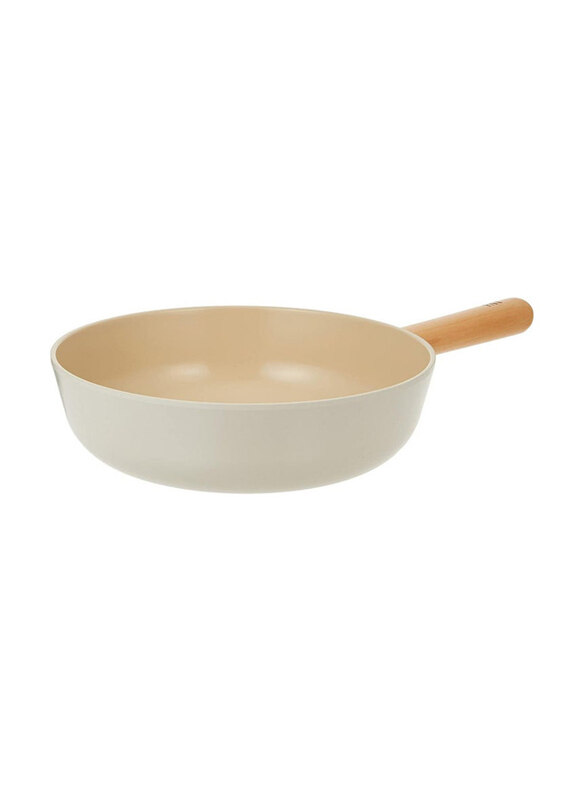 

Neoflam 26cm Fika Cast Aluminum Round Wok Pan, FIKA10, Beige