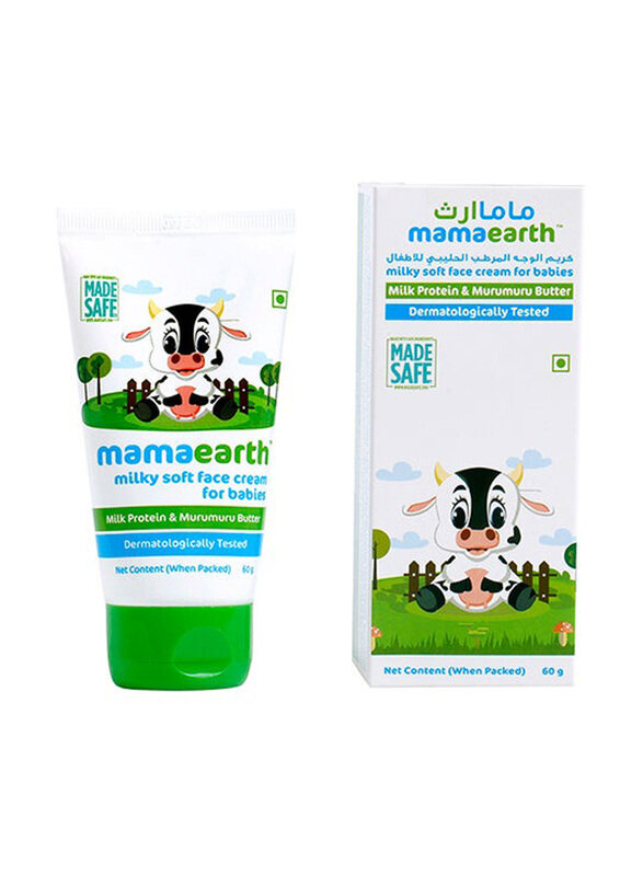 

Mamaearth 60gm Milky Soft Face Cream For Babies With Milk Protein And Murumuru Butter, White