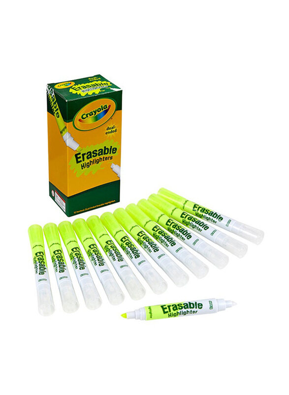 

Crayola 12-Piece Bulk Set Dual-Ended Erasable Highlighter, Lime