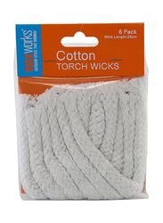 Waxworks 25cm Cotton Wicks, 6 Piece, White