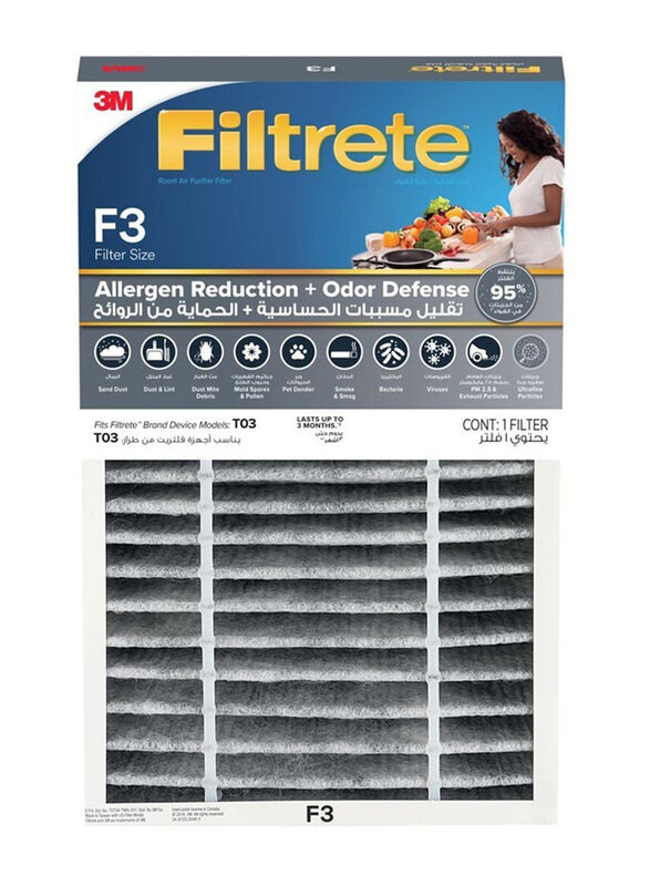 

Filtrete F3 Allergen Reduction Filter, White/Grey