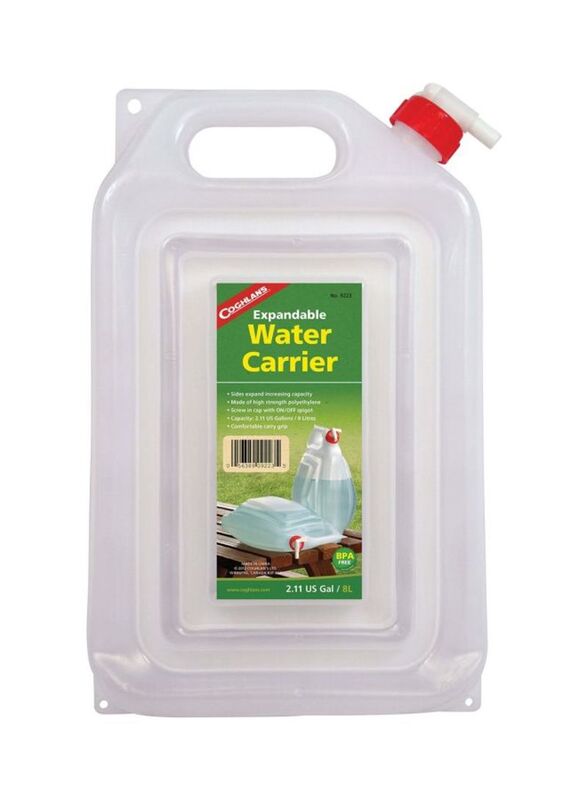 Coghlans Expandable Water Carrier, 8L, White
