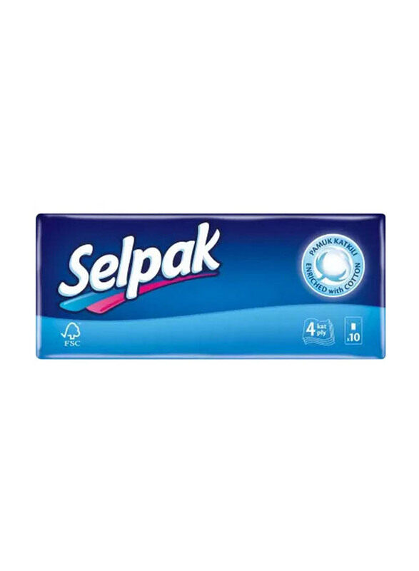 

Selpak Classic Non-Perfumed Hanky Pocket Tissue, 4 Ply x 10 Sheets