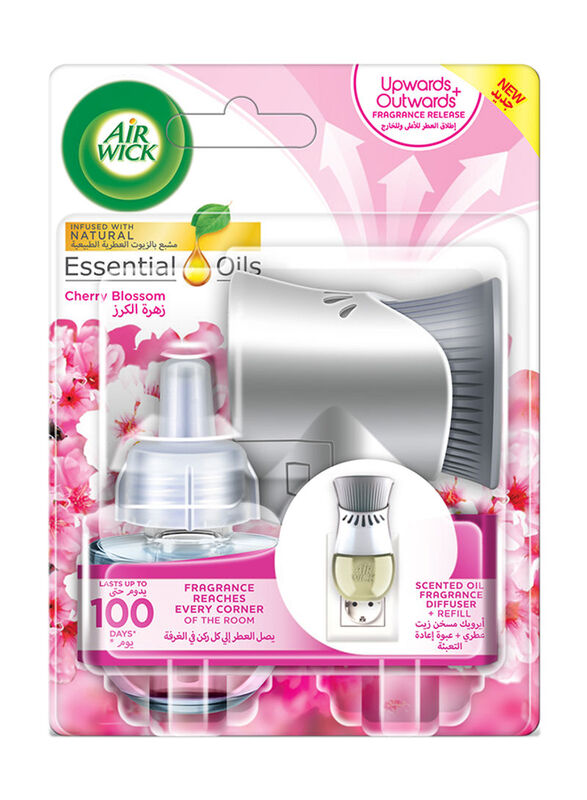 Air Wick Cherry Blossom Scented Oil Kit and Refill with Essential Oil, 19ml