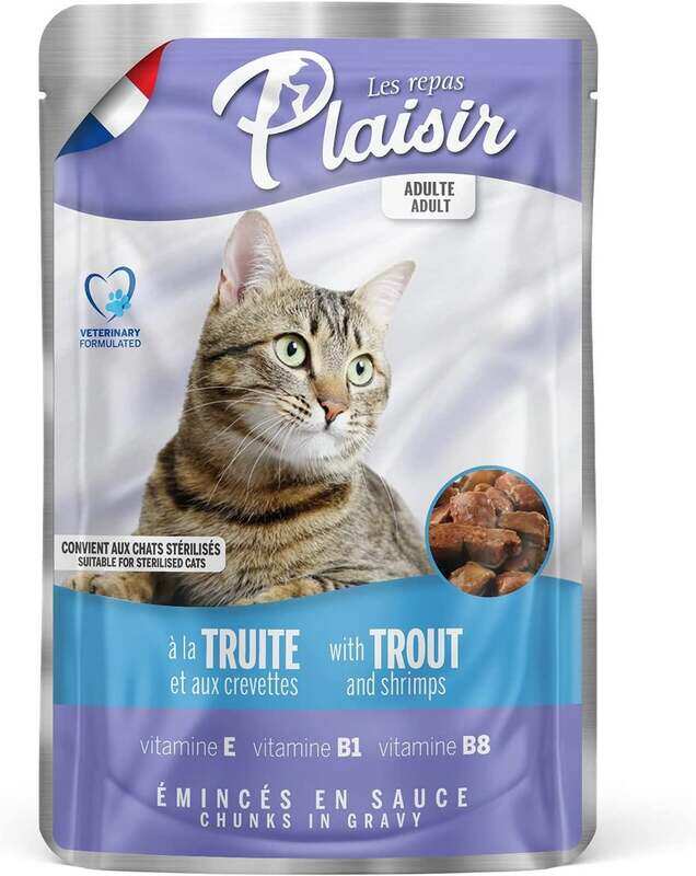 

Plaisir Chunks In Gravy Trout and Shrimps Pouch for Cats, 100g