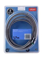 Tatay Reinforced Shower Hose, 1.7 M, Silver