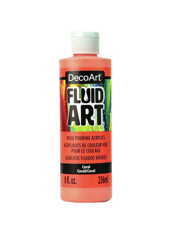 Deco Art Fluid Art Ready-To-Pour Acrylic Paint, 236ml, Coral