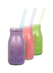 Sistema 6-Piece Reusable Drinking Straw, Green/Blue/Purple