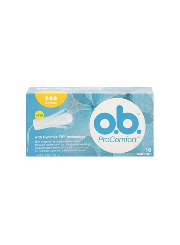 O.B. ProComfort Dynamic Fit Technology Tampons, Normal, 16 Pieces