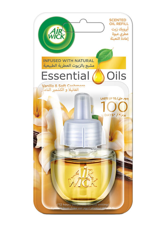 Air Wick Vanilla and Soft Cashmere Scented Oil Refill with Essential Oil, 19ml